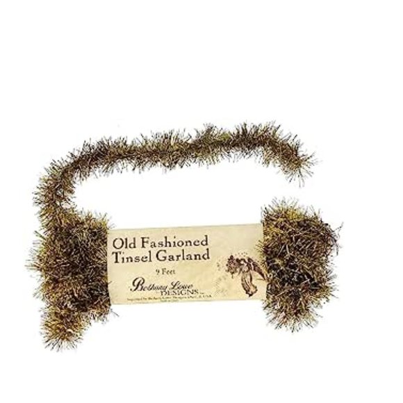 Old Fashioned Vintage Style Tinsel Garland - Bethany Lowe - Gold - Picture 1 of 3